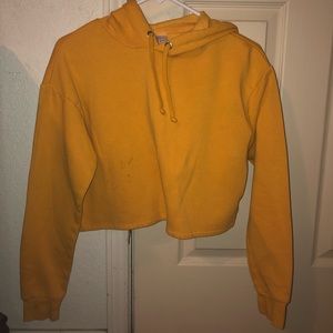 yellow cropped hoodie